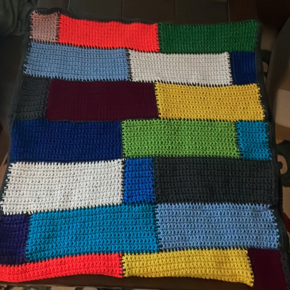 “Rubik’s Cube” Blanket for One- crochet Homemade by JulzyRaye- multi-colors - Picture 5 of 12